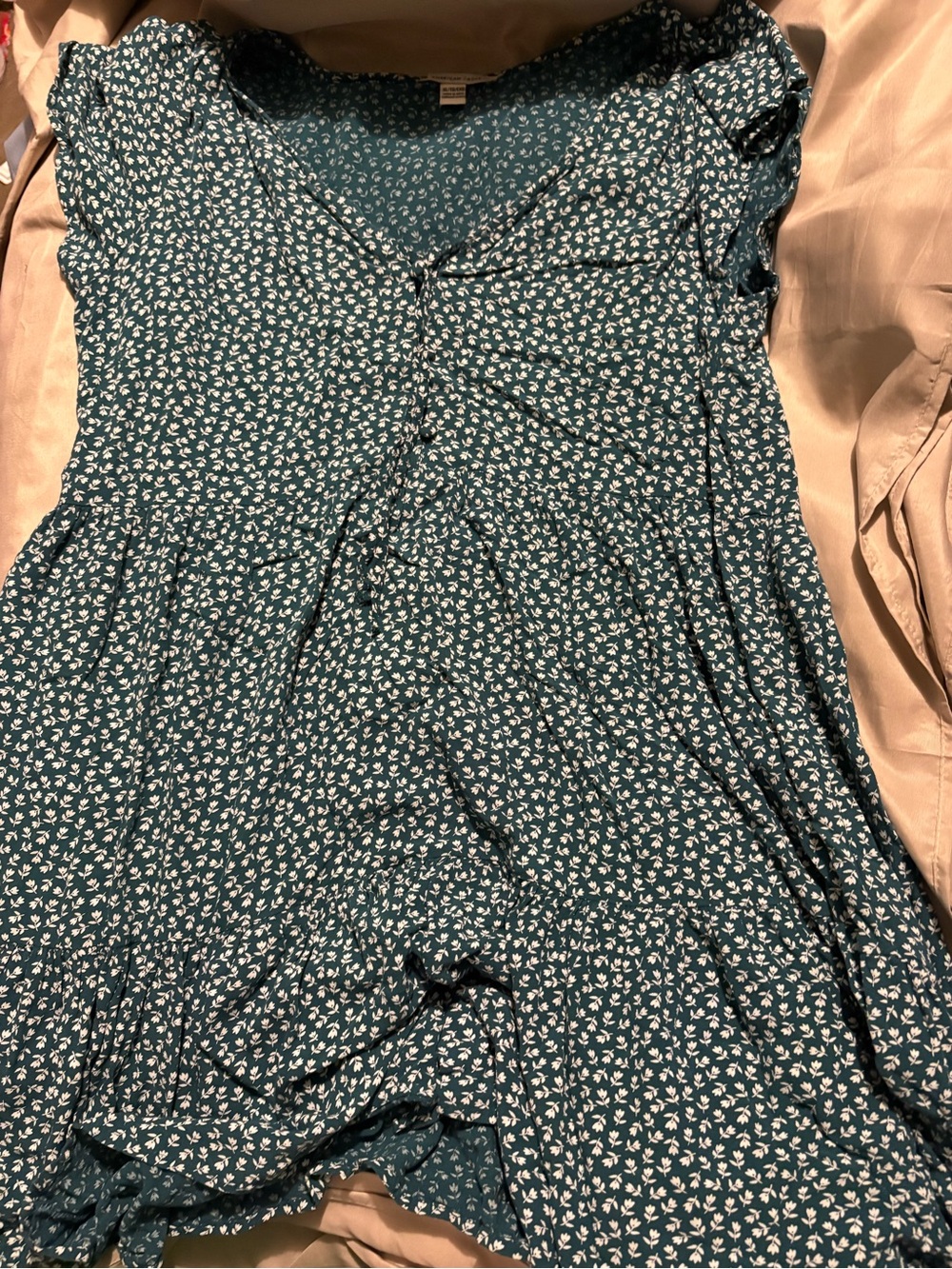 American Eagle Outfitters Teal Floral Midi Dress